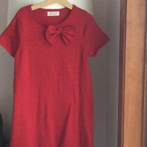 sparkly red dress with bow